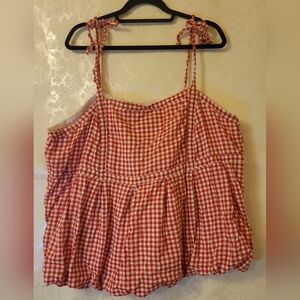 Old Navy Pink and White Gingham Top